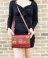 Tory Burch Britten Embellished Combo Crossbody Pebbled Leather Blood Red Floral Tory Burch Handbags & Purses